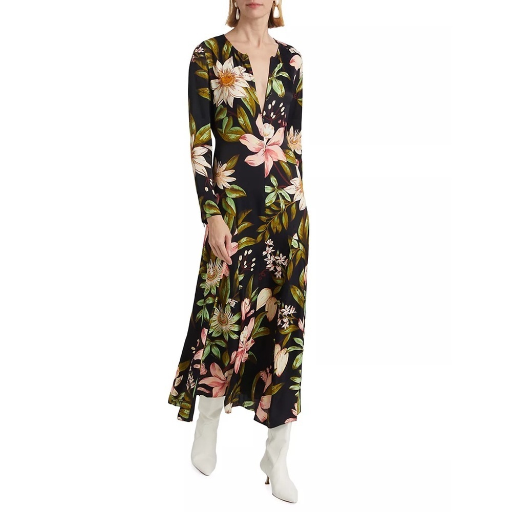Farm Rio - Surreal Flowers Long-Sleeve Midi-Dress